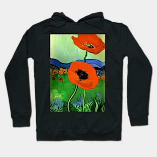 STUNNING POPPY ON LIGHT GREEN BACKGROUND Hoodie